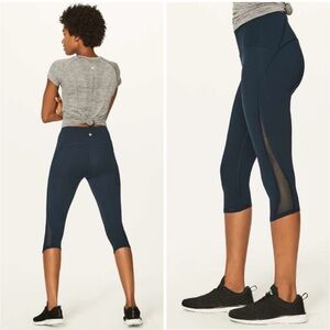 LULULEMON Train Times Crop Leggings in Nocturnal Teal size 10